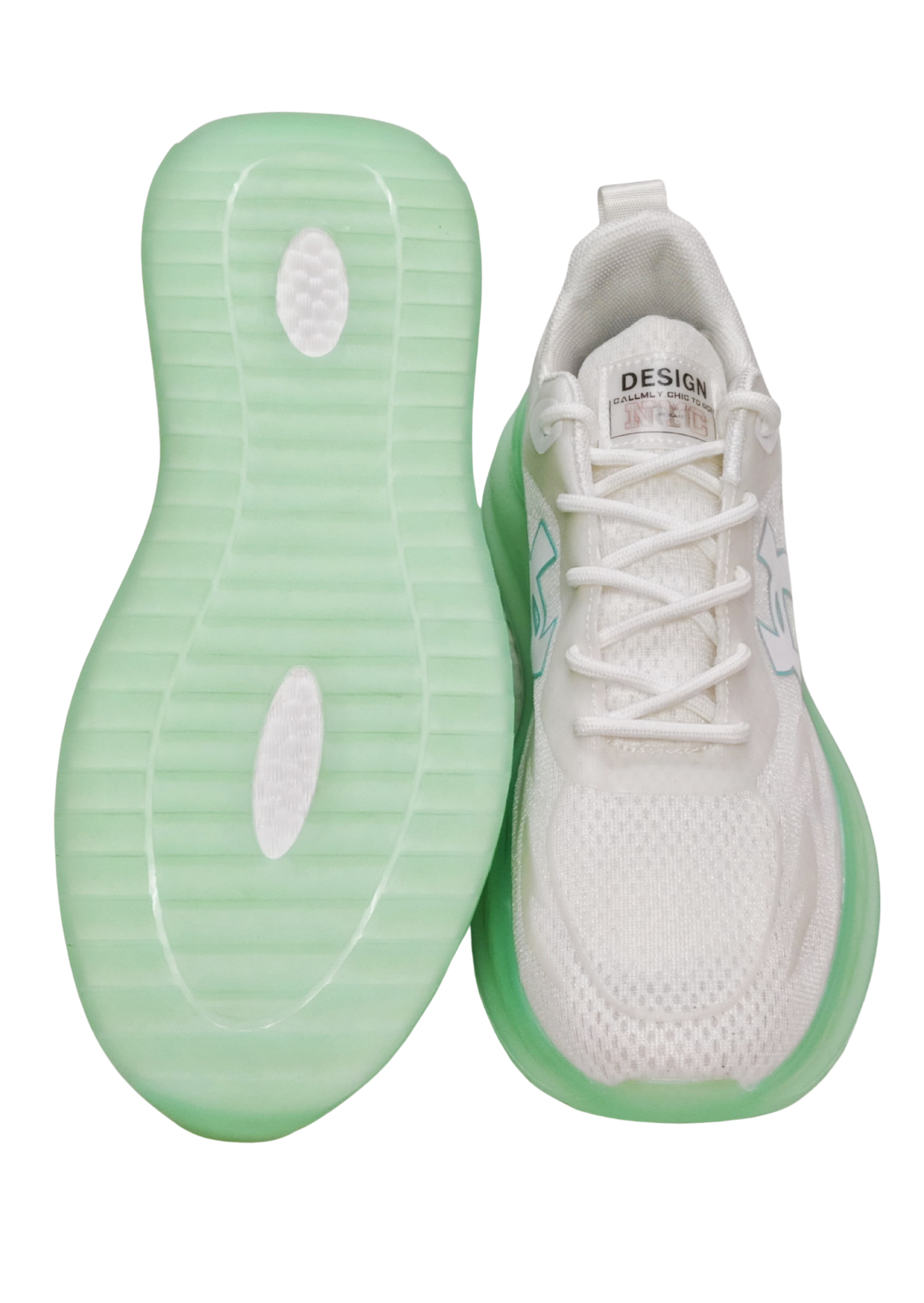 Men White/Green Sports Sneaker