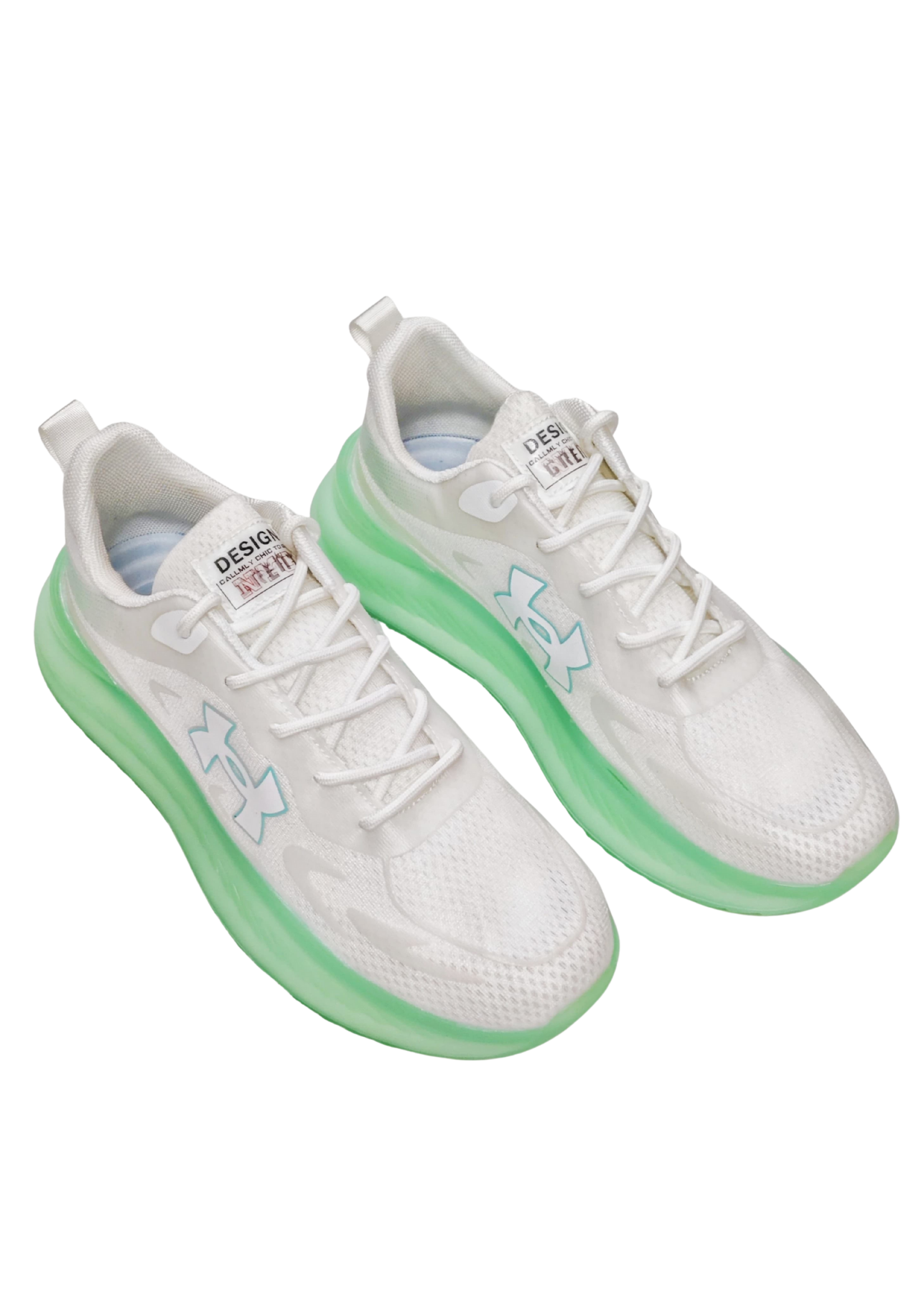Men White/Green Sports Sneaker