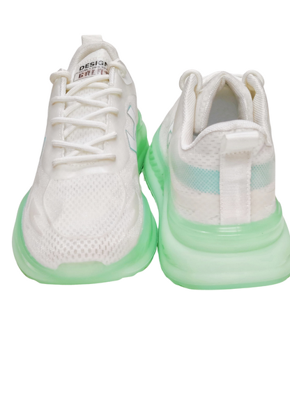 Men White/Green Sports Sneaker