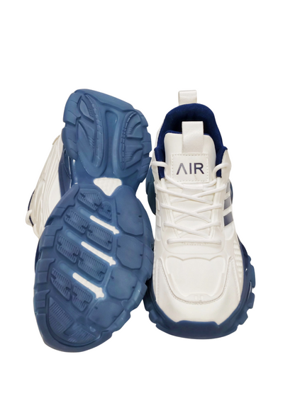 Men White/Blue Sports Sneaker