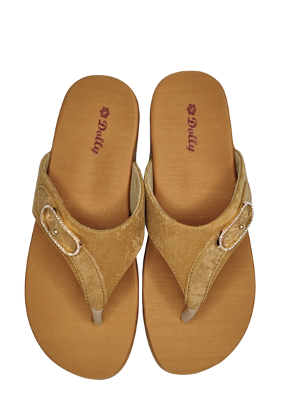 Women Tan Slip Ons
