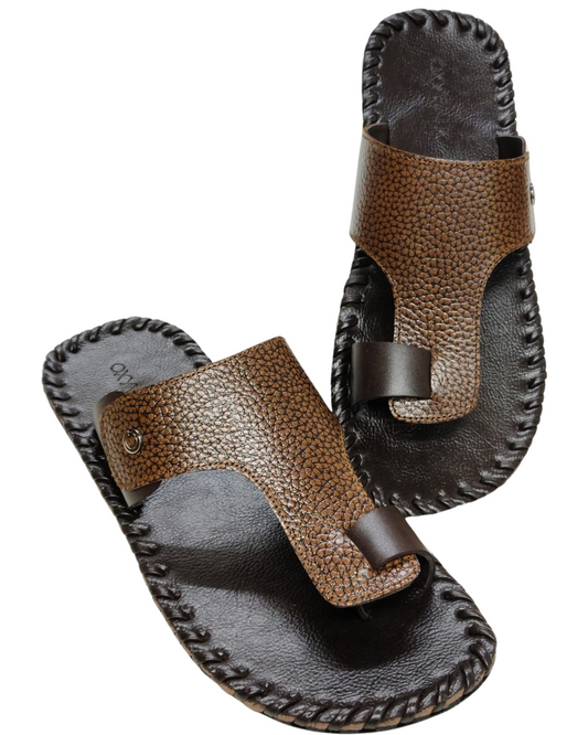 Men Brown Thumb Chappal