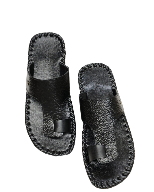 Men Black Thumb Chappal