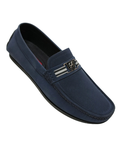 Blue Leather Loafers