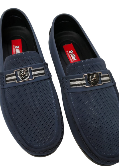 Blue Leather Loafers