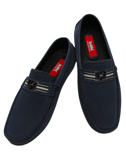 Blue Leather Loafers