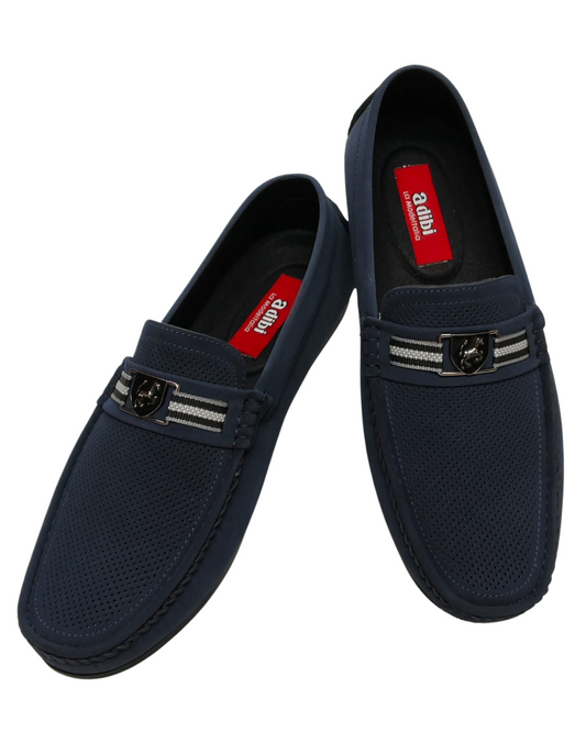 Blue Leather Loafers