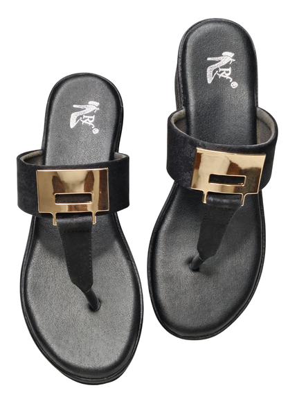 Women Black Platform Heel Slip Ons