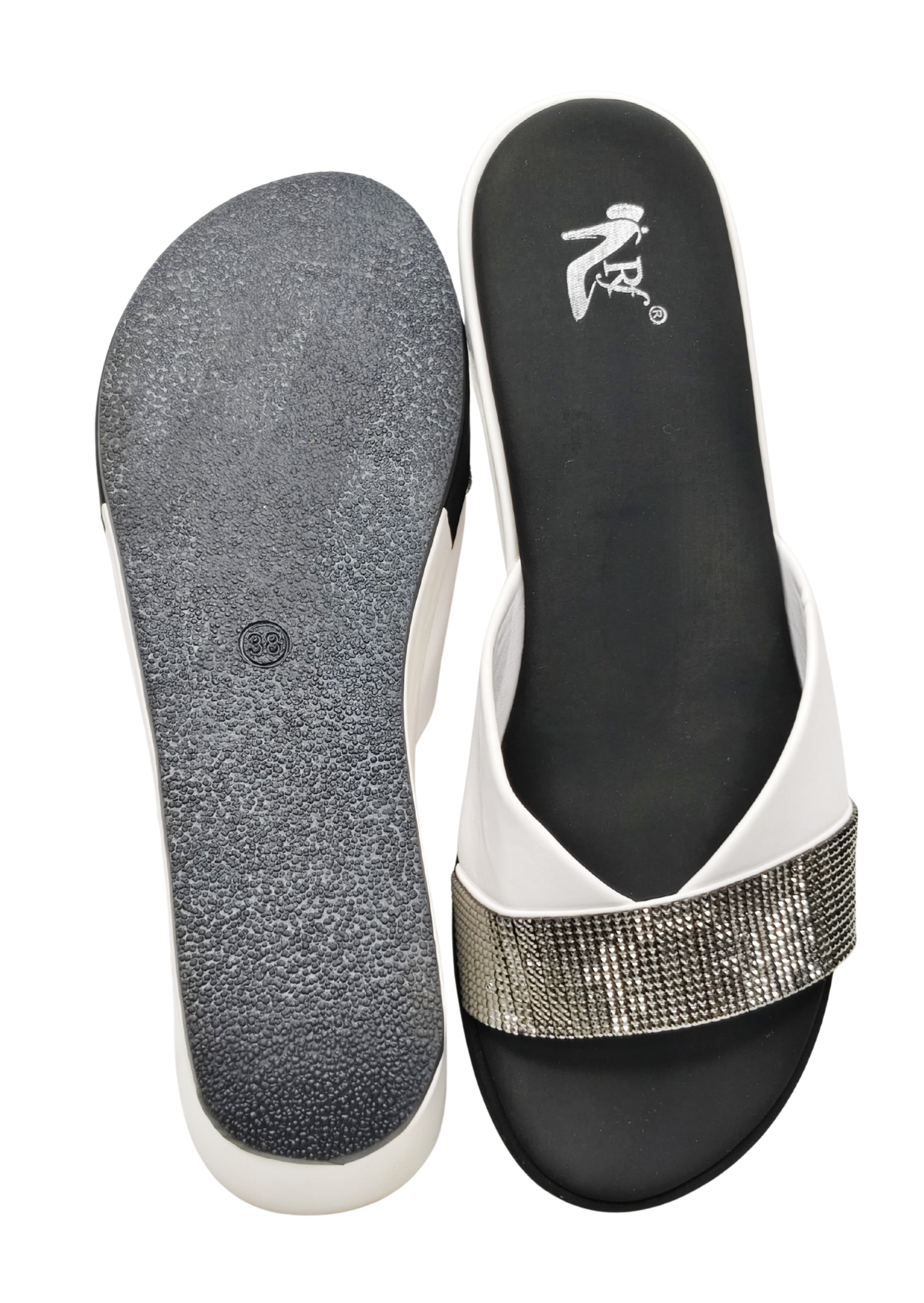 Women White Platform Heel Slip Ons