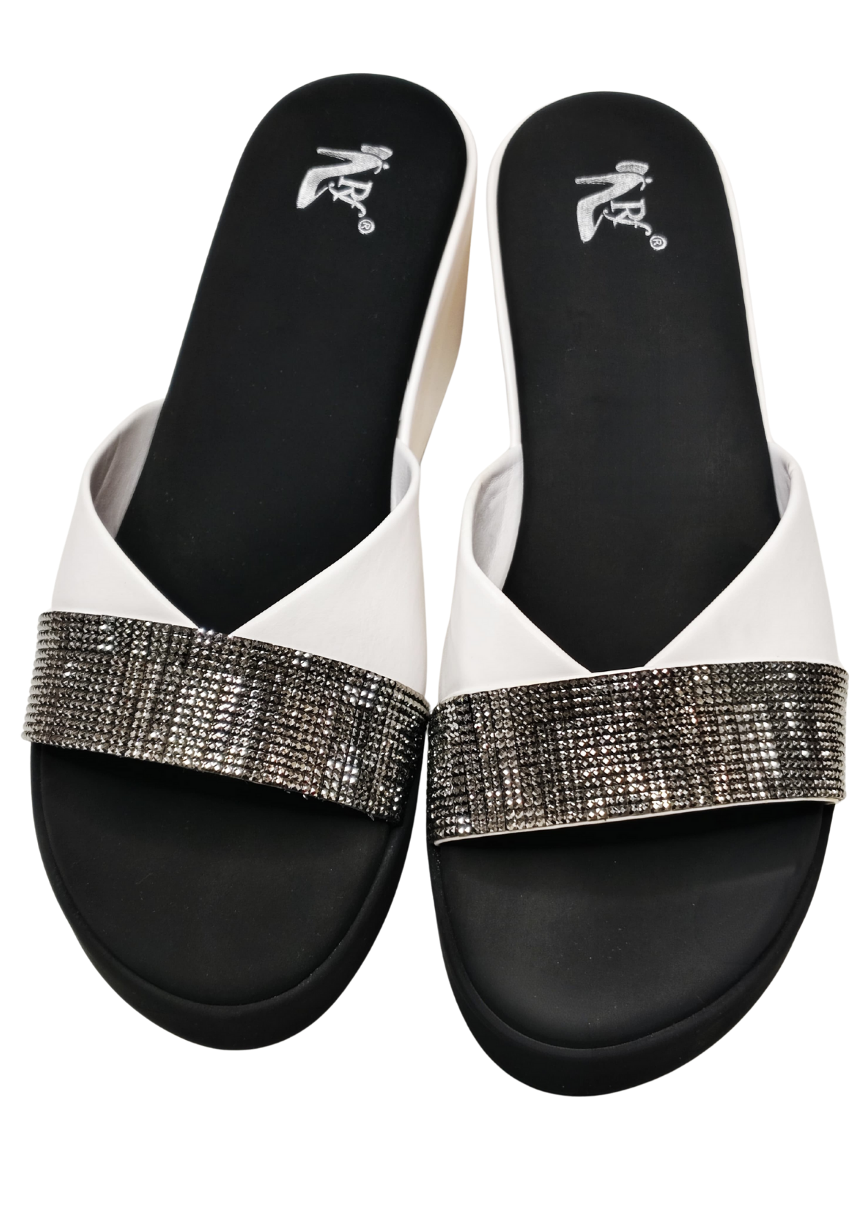 Women White Platform Heel Slip Ons