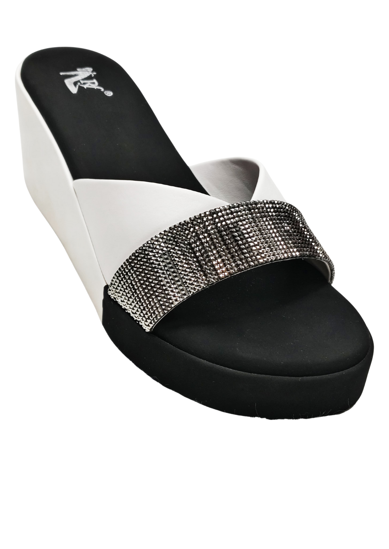 Women White Platform Heel Slip Ons