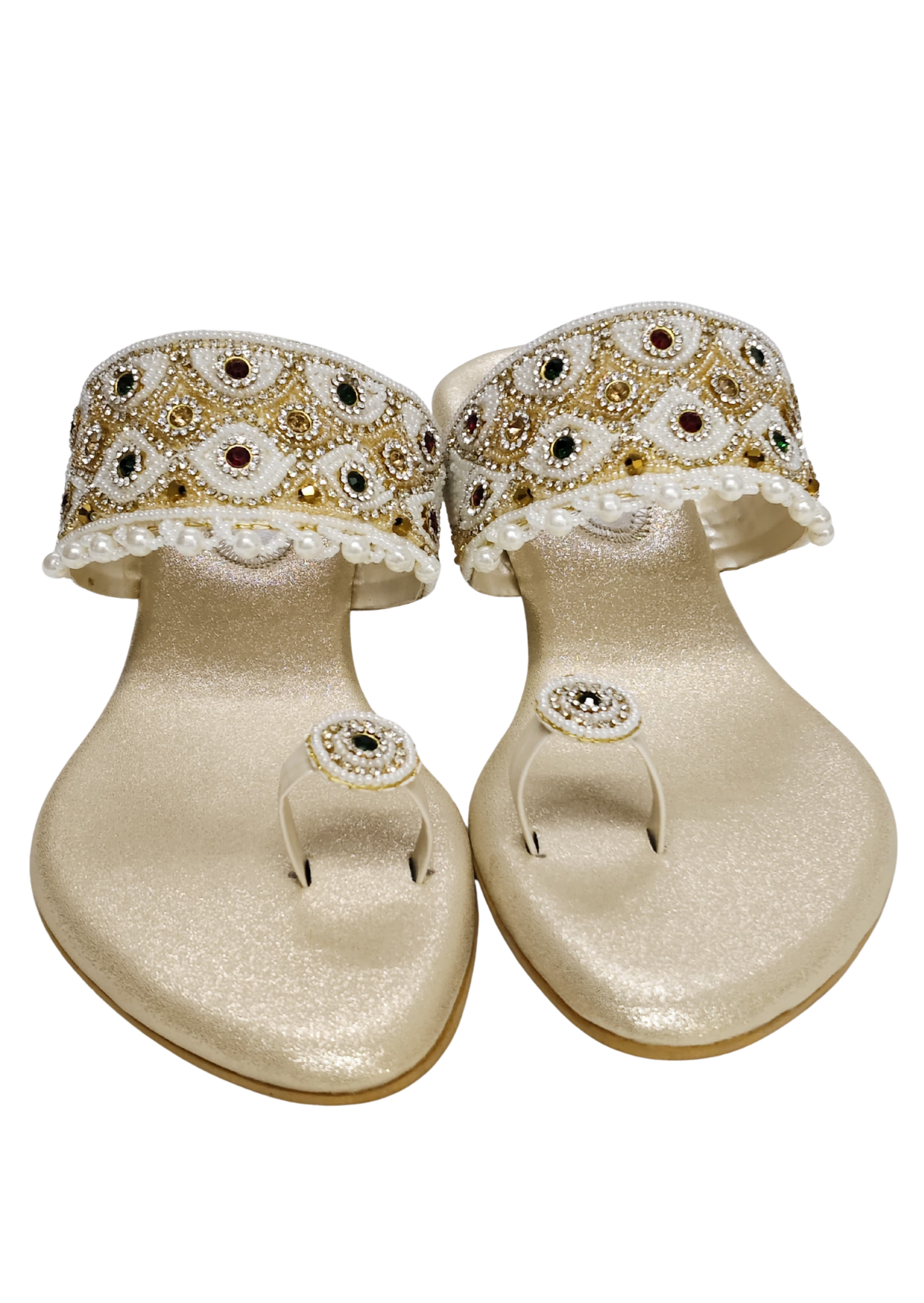 Women Gold Ethnic Slip Ons