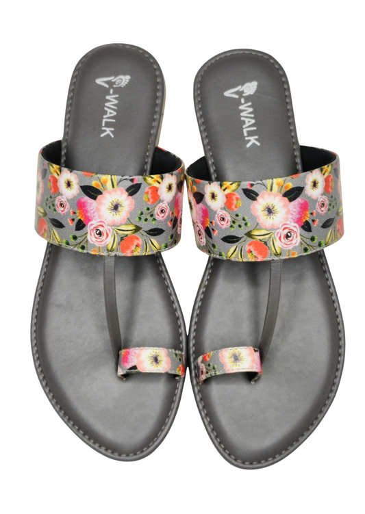 Women Grey Thumb Slip Ons