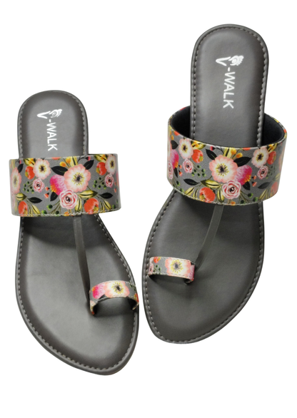 Women Grey Thumb Slip Ons