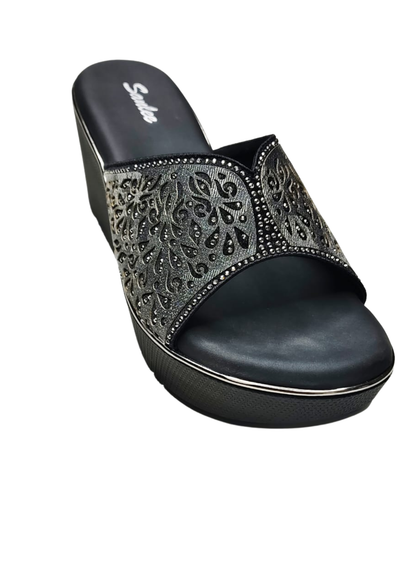 Women Black Casual Slip Ons