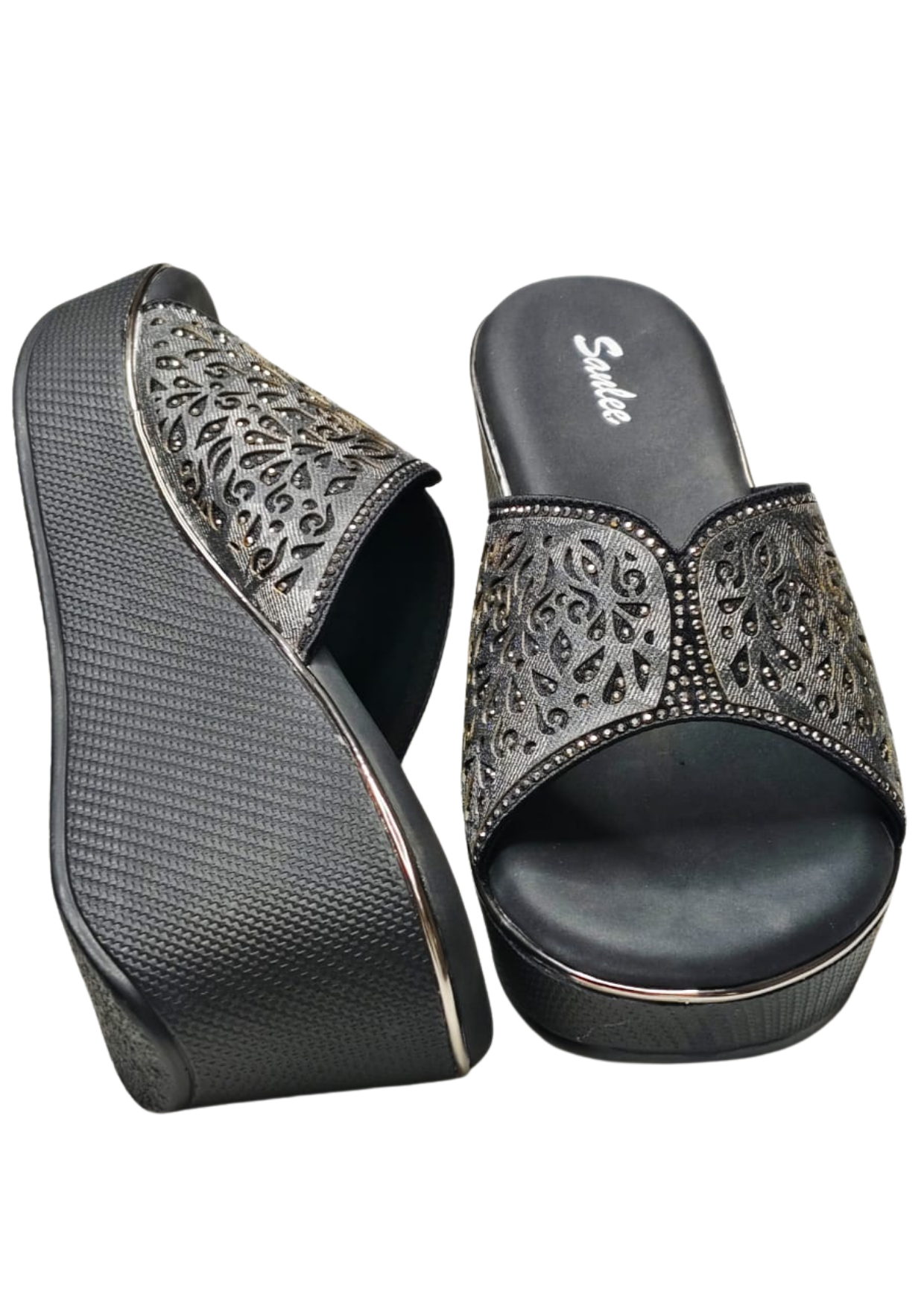 Women Black Casual Slip Ons