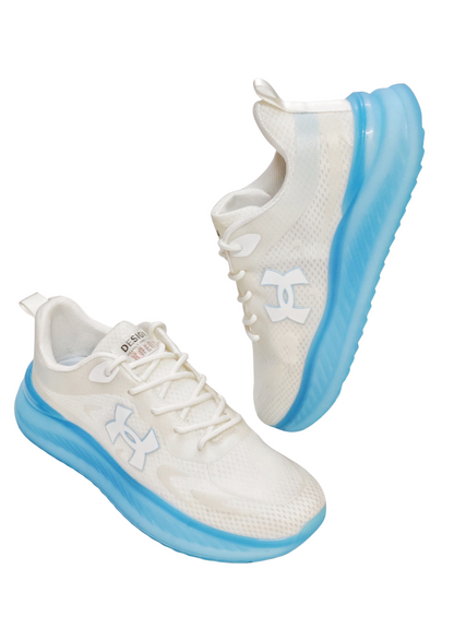 Men White/Blue Sports Sneaker