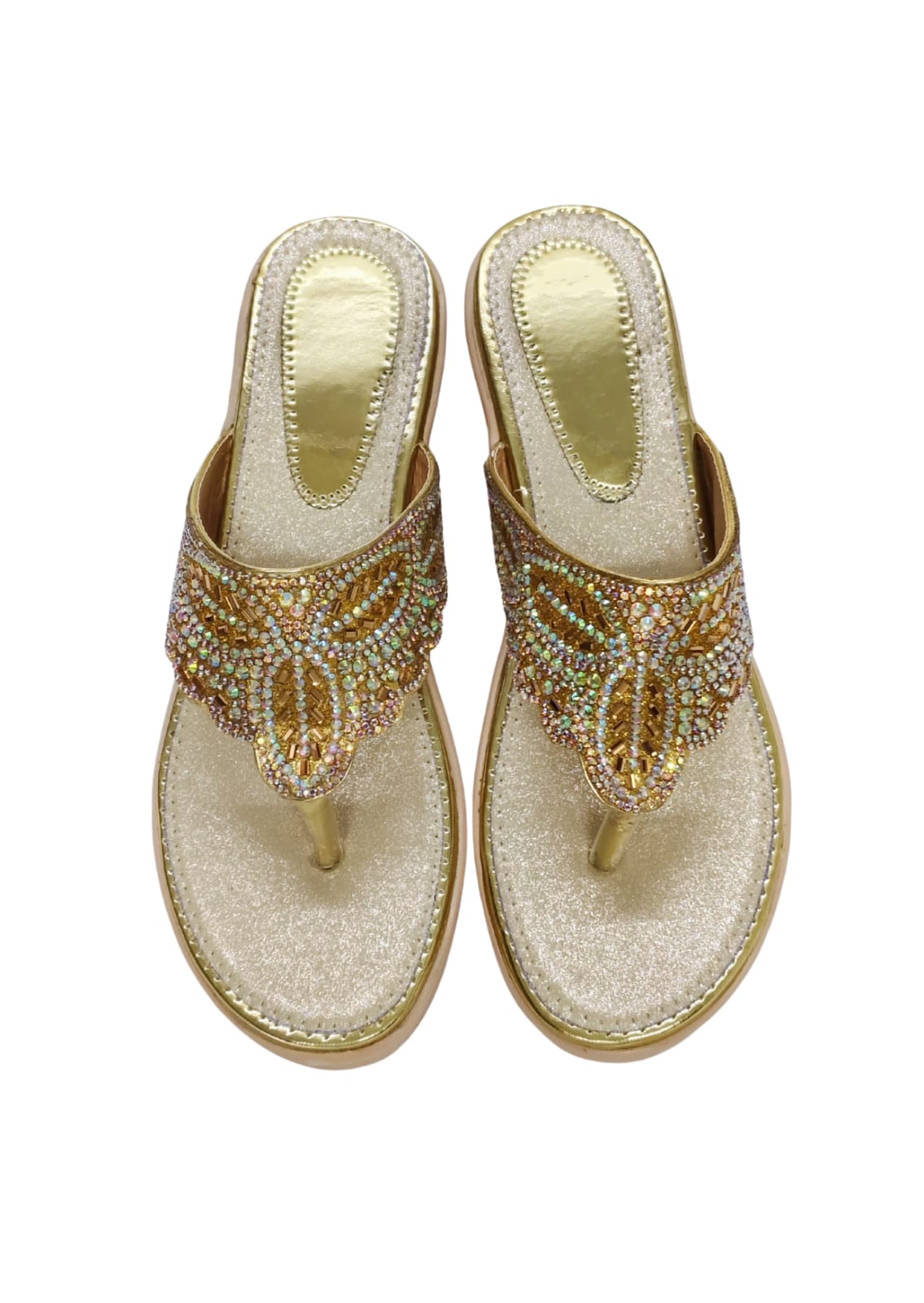 Women Gold Ethnic Slip Ons