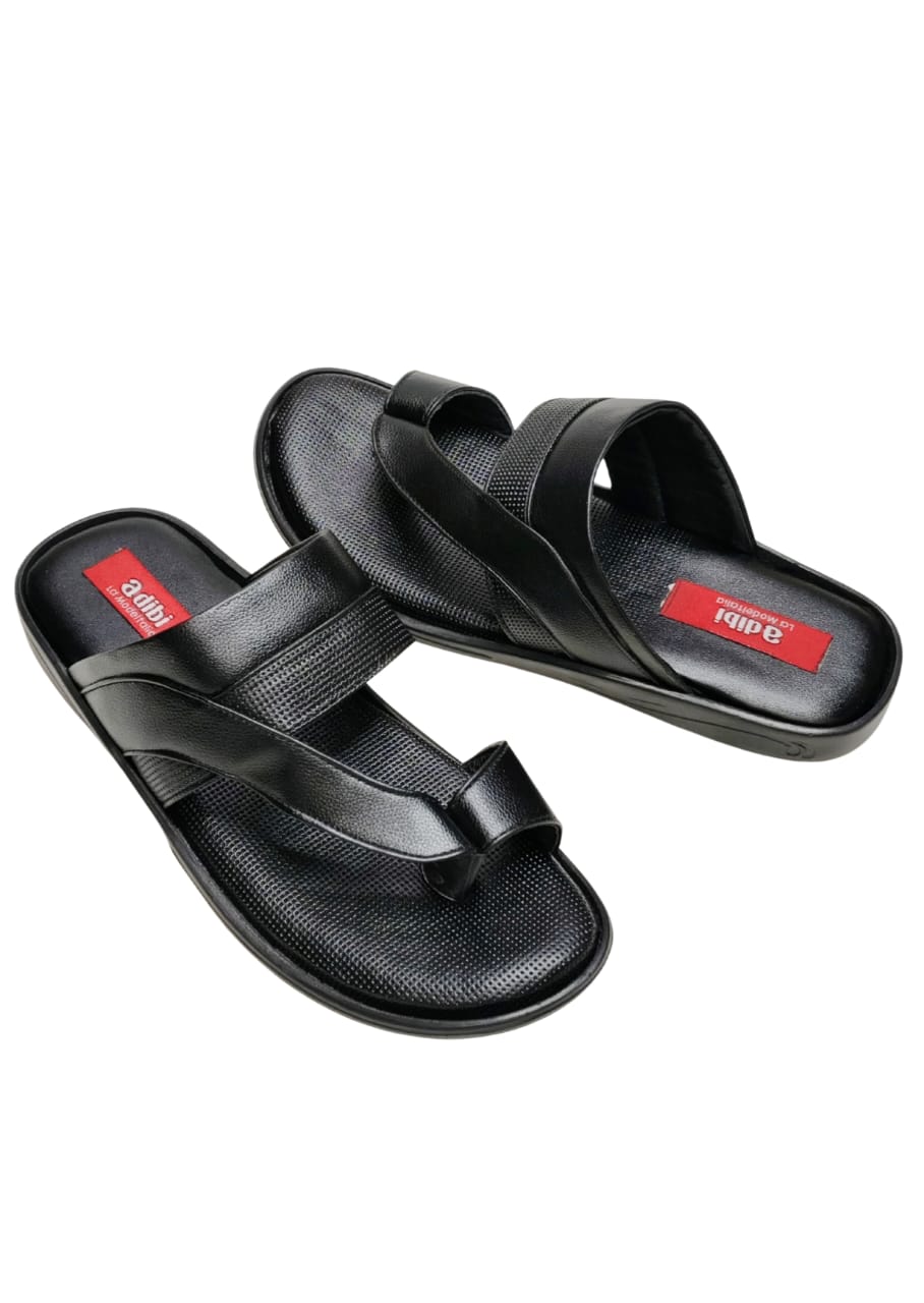 Men Black Thumb Casual Chappal