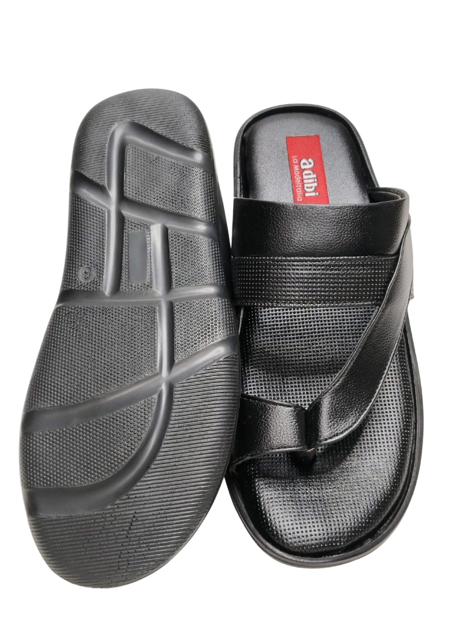 Men Black Thumb Casual Chappal