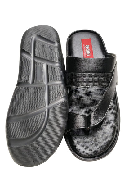 Men Black Thumb Casual Chappal