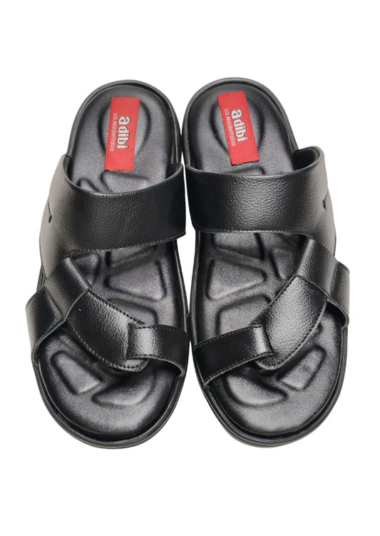 Men Black Thumb Casual Chappal