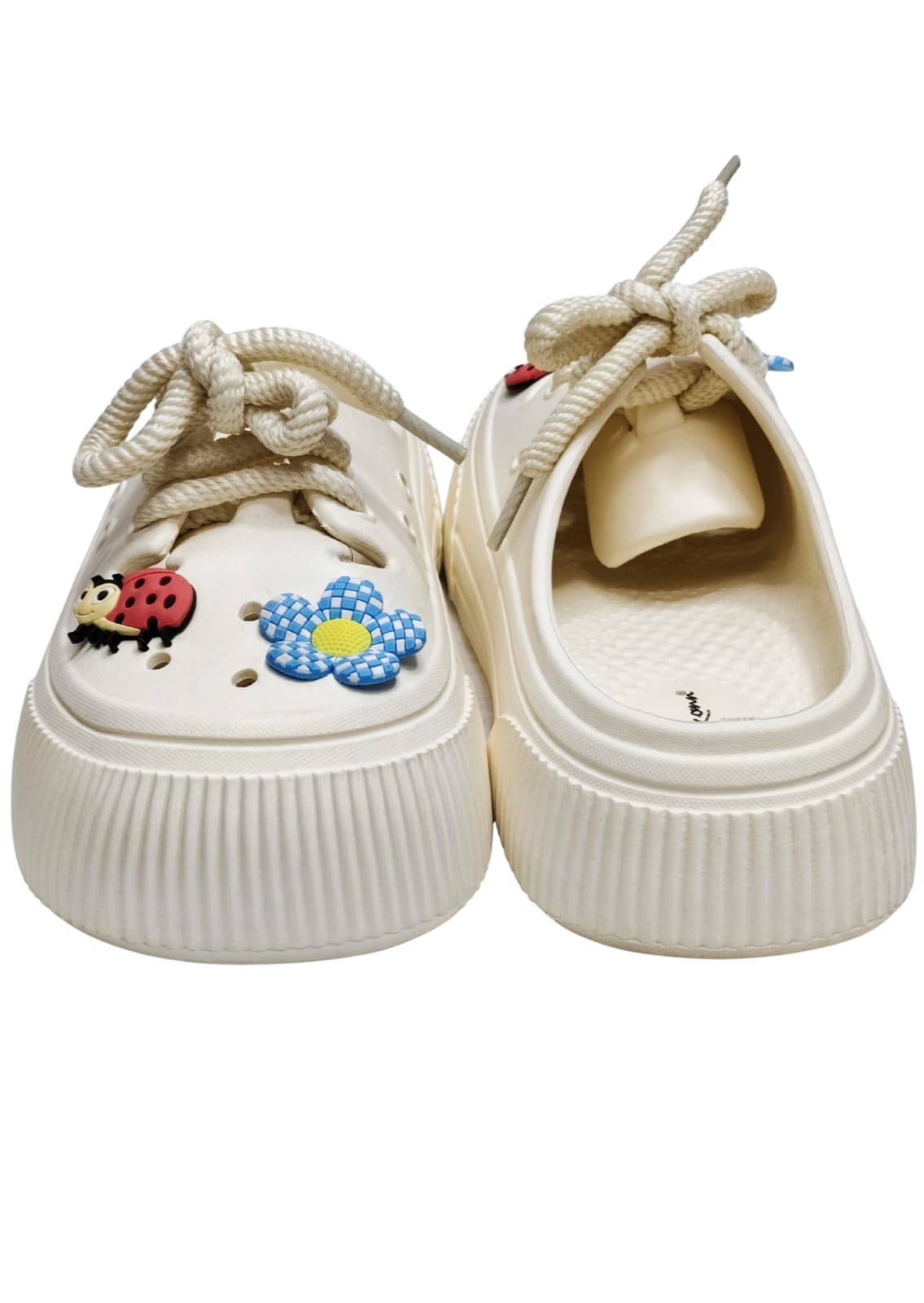 Women White Cut Crocs