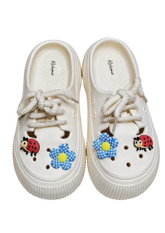 Women White Cut Crocs