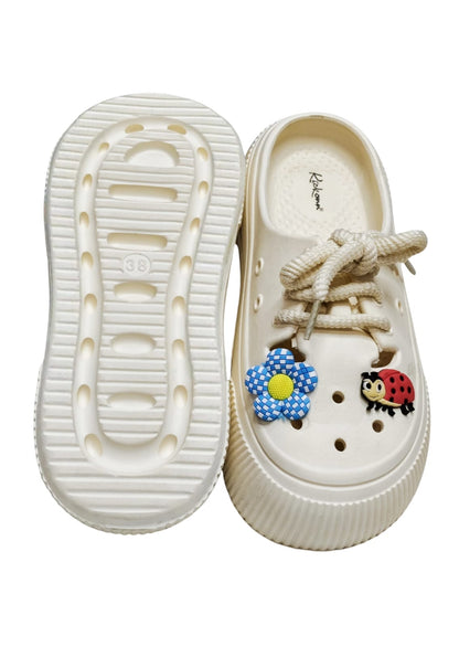 Women White Cut Crocs