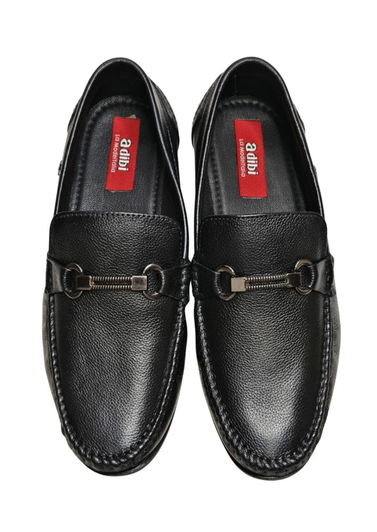 Men Black Leather Loafers