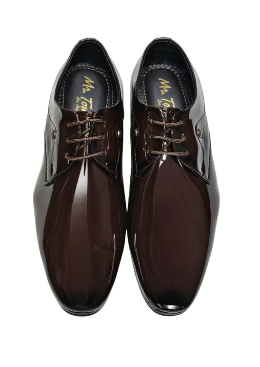 Men Brown Shiny Formal Shoes