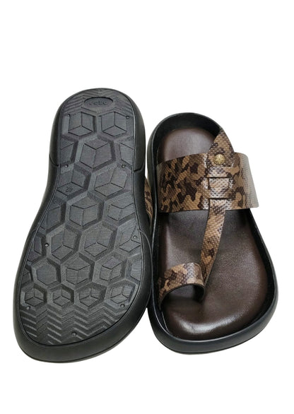 Men Brown Thumb Chappal