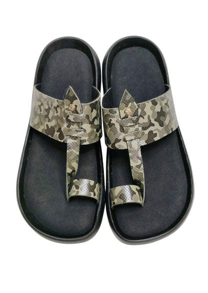 Men Olive Thumb Chappal