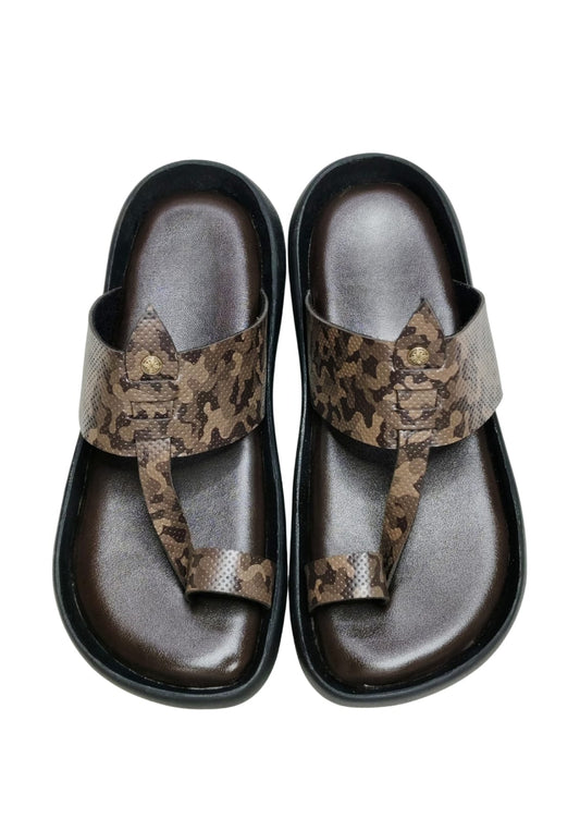 Men Brown Thumb Chappal
