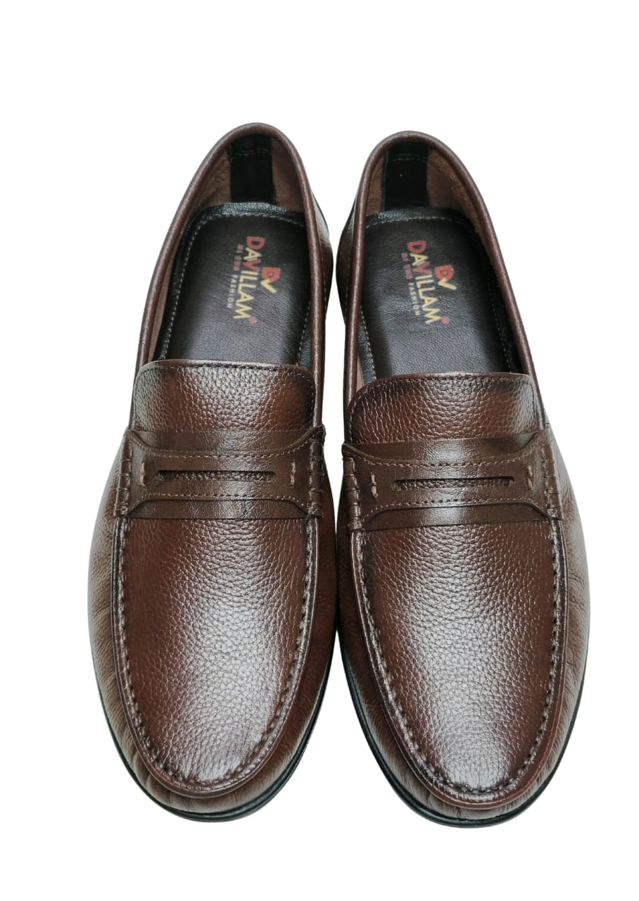 Men Brown Leather Loafers
