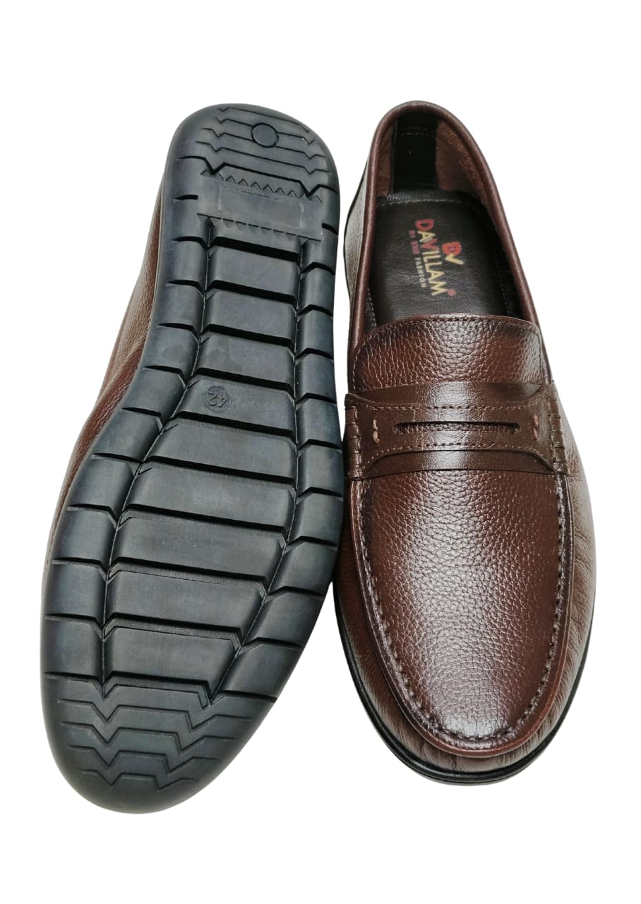 Men Brown Leather Loafers