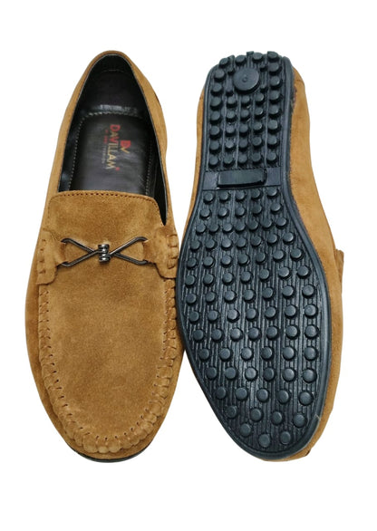 Men Tan Leather Loafers