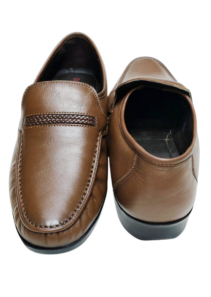 Men Tan Leather Loafers