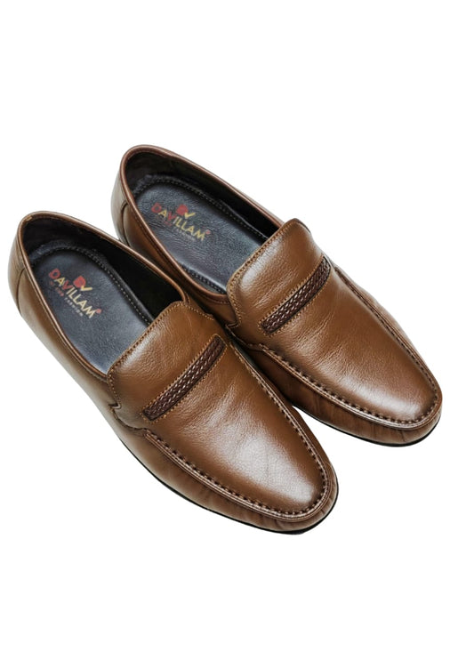 Men Tan Leather Loafers