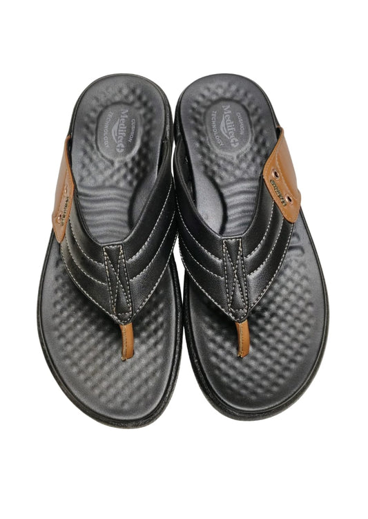 Men Black Comfort Chappal