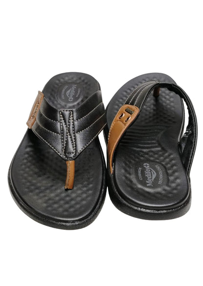 Men Black Comfort Chappal
