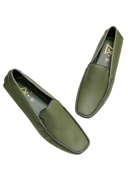 Men Olive Loafers