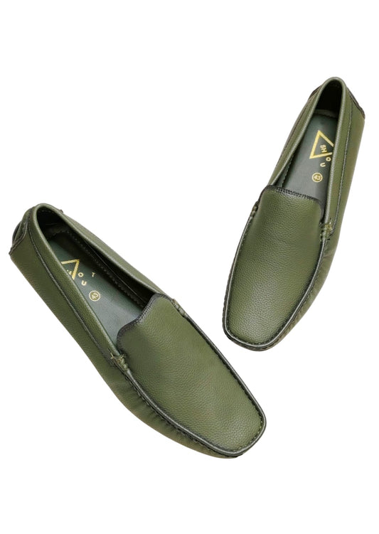 Men Olive Loafers