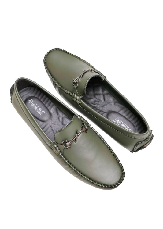 Men Olive Loafers