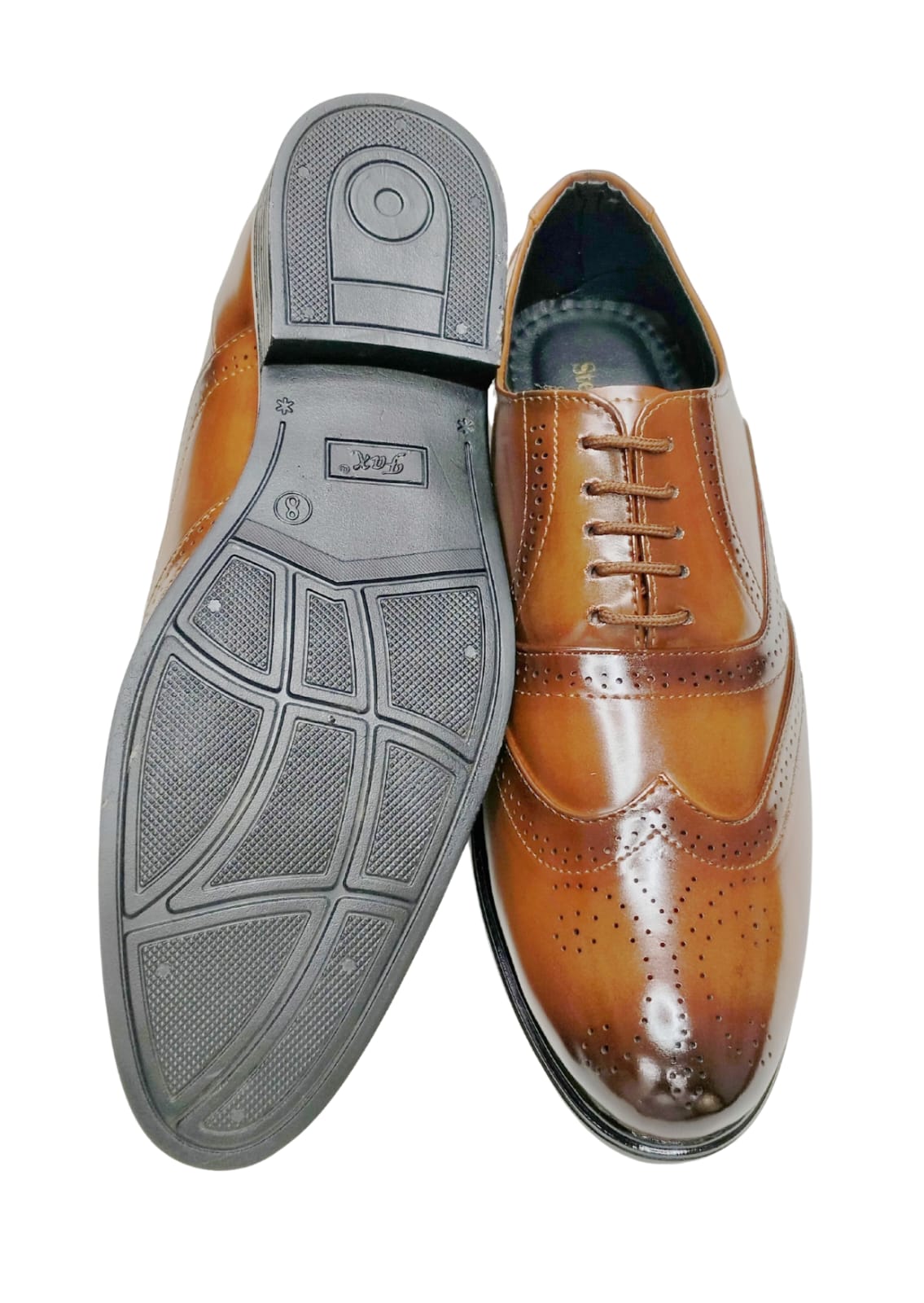 Men Tan Brogues Shoes