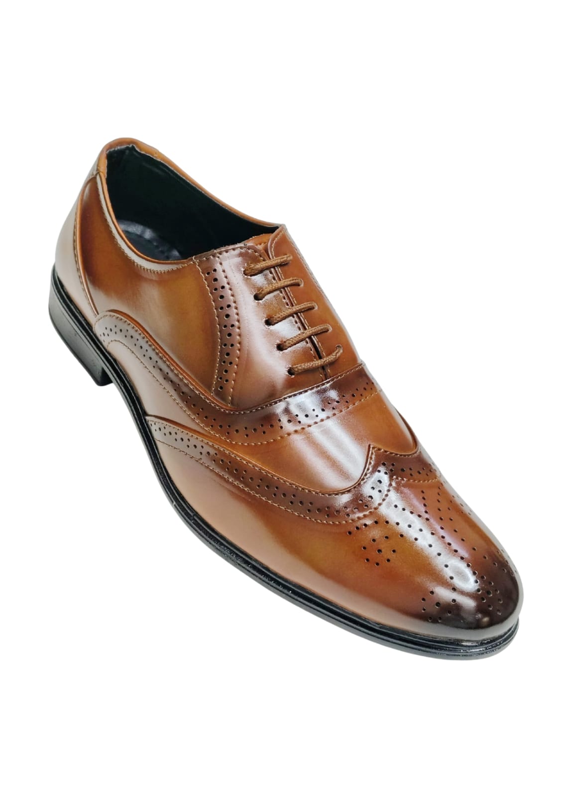 Men Tan Brogues Shoes