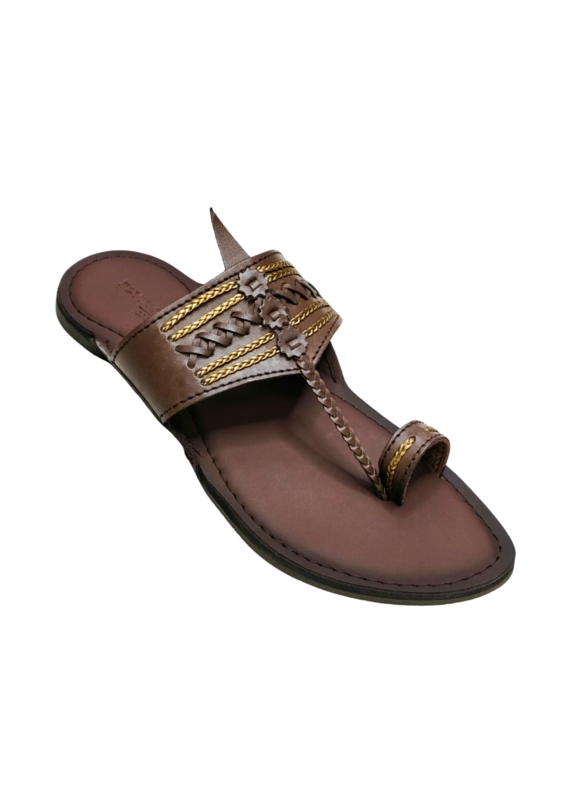 Men Wine Single Belt Kolhapuri