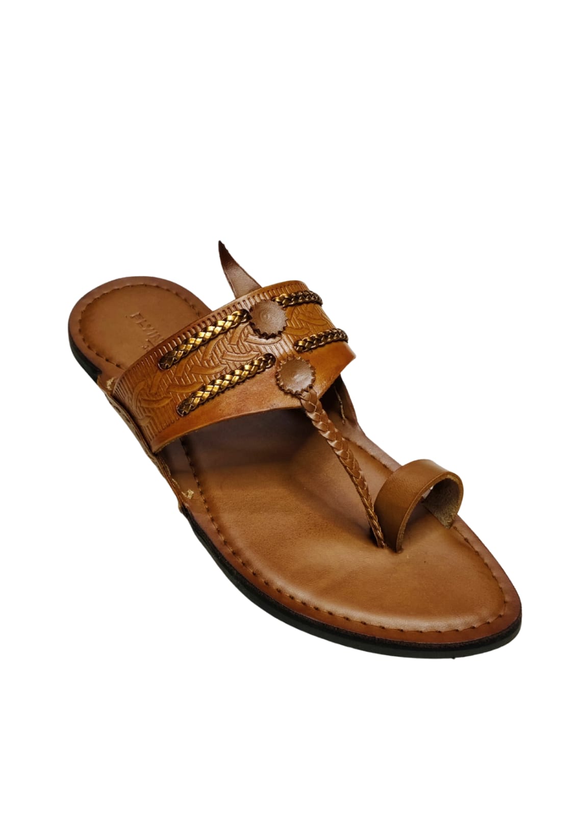 Men Tan Single Belt Kolhapuri