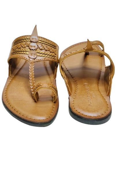 Men Tan Single Belt Kolhapuri