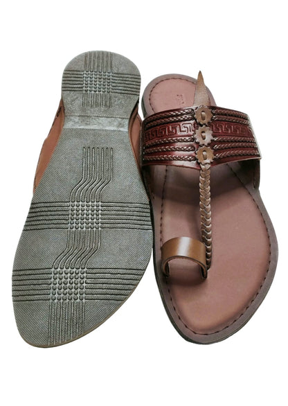Men Wine Single Belt Kolhapuri